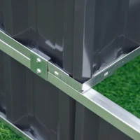 Outsunny Jardin surélevé en acier à 3 niveaux avec panneaux de plantes en forme de T, gants, lit de plantation d'herbes, escalier de fleurs pour balcon jardin Gris foncé 118 x 118 x 62 cm(m-4)