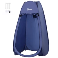 Outsunny Duschzelt Faltbar Pop-up Automatisch Sofortiger Schrank für Camping Polyester Marineblau(m-5)