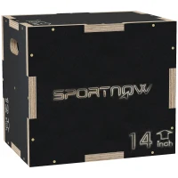 SPORTNOW Box Jump Plyo-Box 3 in 1 Sprungkasten Fitness für Boxtraining aus Holz, 30,5/35,5/40,5H cm(m-6)