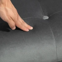 HOMCOM Fauteuil d'accent avec Repose-Pieds, rembourré, dossier haut, Aspect Velours, jusqu'à 150 kg, Gris foncé(m-5)