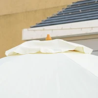 Outsunny Parasol Sonnenschirm rund groß Ø 3 m Bambusholz beige für den Garten(m-4)