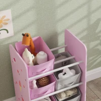 AIYAPLAY Estante para Brinquedos com 6 Caixas de Tecido não Tecido Amovíveis Organizador de Brinquedos para 43x30x60 cm Rosa(m-7)