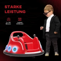 AIYAPLAY Kinder Bumperauto, 360° Draaibaar, voor 3-5 Jaar, met Afstandsbediening, Muziek, Rood(m-8)