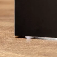 HOMCOM Schminktischset mit Schminktisch und gepolstertem Hocker großem Spiegel + mehreren offenen Regalen + 4 Schubladen Schwarz Weiß(m-5)