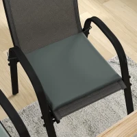 Outsunny Set mit 6 Gartenstuhlkissen Outdoor Polsterung 3 cm Polyesterstoff Maße 42L x 42B cm Dunkelgrau(m-5)