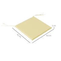 Outsunny Set mit 6 Gartenstuhlauflagen im Freien mit 3 cm Füllung aus Polyesterstoff in den Maßen 42L x 42B cm Beige(m-3)