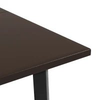Outsunny Table à manger d'extérieur avec trou pour parasol, cadre en métal, 100x100x72 cm, Marron/Noir(m-5)