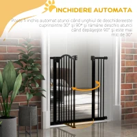PawHut Poartă Extensibilă pentru Câini fără Șuruburi, Poartă de Siguranță Reglabilă, 94-100x94 cm, Negru(m-5)
