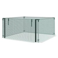 Outsunny Filet de Protection des Plantes, Protection des Légumes, Porte à Fermeture à Glissière, Cadre en Acier, 125x125x62,5 cm, Vert/Argent(m-1)