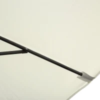 Outsunny Rechteckiger neigbarer Sonnenschirm aus Metall und hochdichtem Polyester 3 x 2 m Creme(m-5)