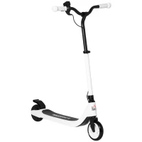 HOMCOM E-Scooter, trottinette électrique, autonomie 6 km, à partir de 6 ans, cadre en acier, noir+blanc, 76 x 53 x 95cm(m-6)