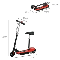 HOMCOM Elektrischer Roller 120 W Faltbar für Kinder von 7-14 Jahren, 15 km/h Max(m-3)