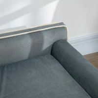 PawHut Skandinavisches Design-Sofa für Hund und Katze mit weichem abnehmbarem Kissen und massiven Holzbeinen 100 x 62 x 32 cm grau(m-4)