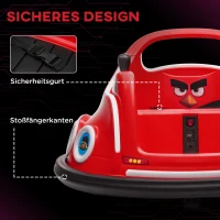 AIYAPLAY Kinder Bumperauto, 360° Draaibaar, voor 3-5 Jaar, met Afstandsbediening, Muziek, Rood(m-6)