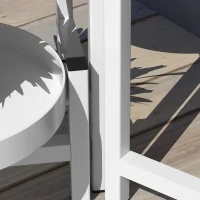 Outsunny Suporte para Plantas Dobrável de Metal com 3 Prateleiras Redondas Suporte para Vasos de Plantas para Interior e Exterior 40x40x42 cm Branco(m-9)