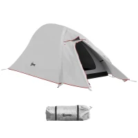 Outsunny Zelt Camping mit Doppeldach 2000mm und Transporttasche Abmessungen 300L x 135B x 110H cm(m-6)