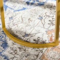 HOMCOM Set mit 2 runden einbettbaren Beistelltischen mit gehärteter Glasplatte und goldenem Kohlenstoffstahlgestell(m-5)