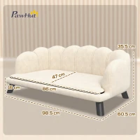 PawHut Hundesofa Katzenbett in zeitgenössischem Muscheldesign Größe 98L x 60B x 35H cm mit flauschigem Kissen aus Velours grün(m-3)