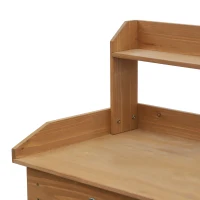 Outsunny Table de Plantation Table de Jardinier Table de Fleurs avec Évier Jardin Bois de Sapin Naturel 117 x 45 x 121 cm(m-4)