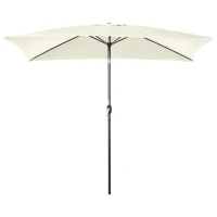 Outsunny Rechteckiger neigbarer Sonnenschirm aus Metall und hochdichtem Polyester 3 x 2 m Creme(m-4)