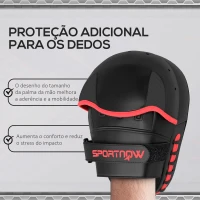 SPORTNOW Plastrons de Boxeo Paos de Muay Thai MMA para Treino de Boxeo Boxing Karate Taekwondo Artes Marciais 24x19x4 cm Preto(m-4)