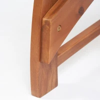 Outsunny Gartenstühle - Relaxstühle mit Fußhockern 2er Set - 4-teiliges Set aus Akazienholz mit cremefarbenen Kissen(m-5)