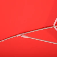 Outsunny Strand Sonnenschirm neigbarer achteckiger Ø 180 cm hochdichtes Polyester-Gewebe UV-Schutz höhenverstellbarer Aluminiummast inkl. Tragetasche rot(m-4)