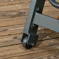 Outsunny Sonnenliege aus Aluminium und Textilene mit Rollen und verstellbarer Rückenlehne, hellgrau(m-5)