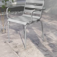 Outsunny Ensemble de bistro 3 pièces Ensemble de bistro en balcon de 2 chaises, pliable, design moderne, 51 x 58 x 78 cm, Gris clair(m-5)