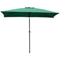 Outsunny Neigbarer rechteckiger Sonnenschirm aus Aluminium Polyester Hochdichte 3 x 2 m Grün