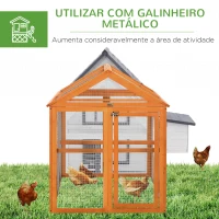 PawHut Galinheiro para Exterior 140x88,5x106 cm para 1-3 Galinhas com Estrutura de Madeira e 2 Portas com Fechadura  Madeira(m-6)
