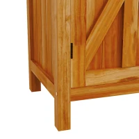 Outsunny Pflanztisch-Werkbank mit 2 Regalen, verzinktes Tablett, rutschfeste Gummifüße aus Tannenholz(m-5)