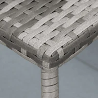 Outsunny Gartentisch im gemütlich-schicken Stil, Beistelltisch aus Epoxy-Metall, Rattanimitat-Polyethylengeflecht in Grau(m-5)