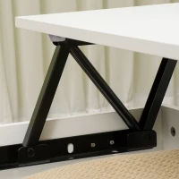 HOMCOM Rechteckiger Couchtisch mit klappbarem Tablett 1 Schublade und Truhe aus Holz dim. 100L x 50B x 49H cm helles Holz und Weiß(m-4)