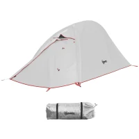 Outsunny Zelt Camping mit Doppeldach 2000mm und Transporttasche Abmessungen 300L x 135B x 110H cm(m-1)