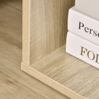 HOMCOM Beistelltisch Blumenhocker Design Zeitgenössisch Sofatisch Glasregal Naturholz(m-5)