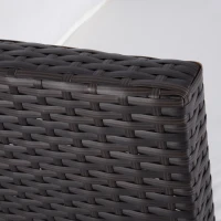 Outsunny Ensemble de Canapé de Jardin 3 pièces Mobilier de Jardin Salon de Jardin Rotin Meubles de Jardin Marron Rotin Synthétique + Métal Canapé 2 Places 2 x Repose-Pieds Coussins(m-4)