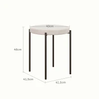 HOMCOM Set de 4 tabourets de cuisine, empilables, finition velours, jusqu'à 100kg, cadre métallique, 41,5 x 41,5 x 46 cm, Crème(m-3)