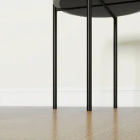 HOMCOM Ensemble de 4 tabourets de cuisine, empilables, style velours, jusqu'à 100 kg, cadre en acier, 41,5 x 41,5 x 46 cm, Gris foncé(m-4)