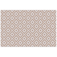 Outsunny Garten Teppich Grafisches Design - Reversible Doppelmuster - Maße 2,74L x 1,82B m - Hochdichtepolypropylen 310 g/m² Weiß Beige