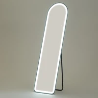 HOMCOM Volledige Lichaamsspiegel, 150 x 40 cm, Vrijstaande Spiegel met Dimbare LED-verlichting voor Woonkamer, Slaapkamer(m-1)