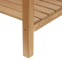 Outsunny Table de Plantation Table de Jardinier Table de Fleurs avec Évier Jardin Bois de Sapin Naturel 117 x 45 x 121 cm(m-5)