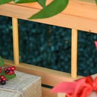 Outsunny Blumenleiterregal aus Holz Blumenständer Pflanzenregal aus Holz 4 Ebenen für Innen Balkon Garten Terrasse vorgeölte Kiefer(m-5)