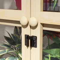 Outsunny Serre avec Étagère, Fenêtre de Toit, Porte Verrouillable, Acrylique, Cadre en Bois, 100 x 56,5 x 178 cm(m-5)