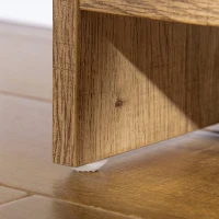 HOMCOM TV-Möbel TV-Bank 110 cm Industriedesign mit 2 Schränken, 2 Fächern, 2 Kabeldurchführungen, Holzmaserung Optik Schwarze Metalltüren(m-5)