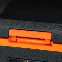 Outsunny Tragbare elektrische Kühlbox 40L, Kühlschrank Gefrierschrank mit Griffen - Maße 58,7L x 36,5B x 43,8H cm Orange und Schwarz(m-5)