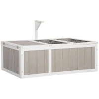 PawHut Haus Gehege für kleine Haustiere Schildkröte mit 2 Räumen Größe 91,5L x 61B x 33H cm - Fichtenholz(m-6)