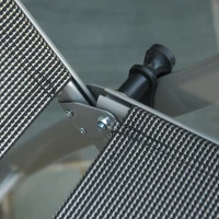Outsunny Klappbare Sonnenliege Liegestuhl Gartenliege Relaxliege mit verstellbarer Rückenlehne & Fußstütze Metall Epoxidtextilene Grau(m-5)
