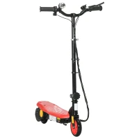 HOMCOM Elektrischer Tretroller 120 W klappbar für Kinder 7-14 Jahre 12 km/h max. Reichweite 10 km max. rot(m-1)