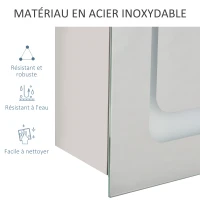 kleankin Wandmontierter Spiegelschrank mit LED-Beleuchtung fürs Badezimmer - 2-in-1-Möbel - 3 Regale - 50B x 12,5T x 70H cm(m-4)